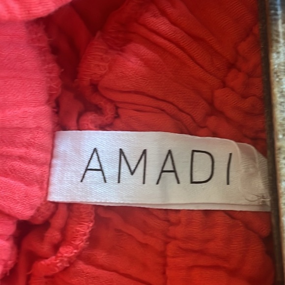 Amadi Anthropologie Maella Off-The-Shoulder Gauze Dress Coral 100% Cotton - Picture 9 of 11